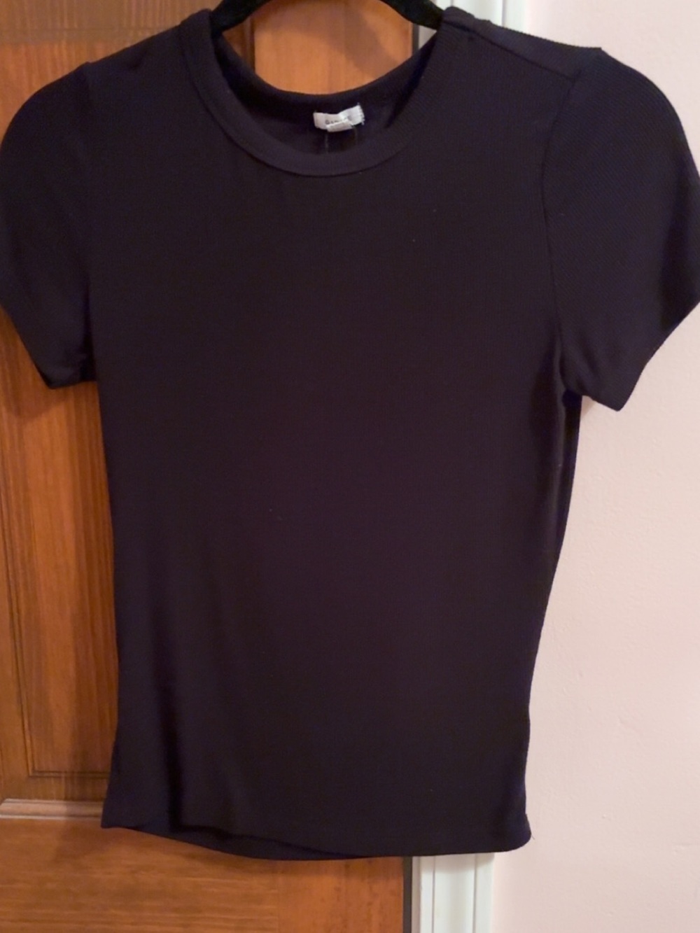 Garage Black Short Sleeve Ribbed Tee